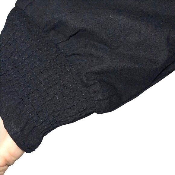 En Saison Jumpsuit Womens Size Small S Poplin Ruffled Zipper Drawstring Black - Picture 7 of 12